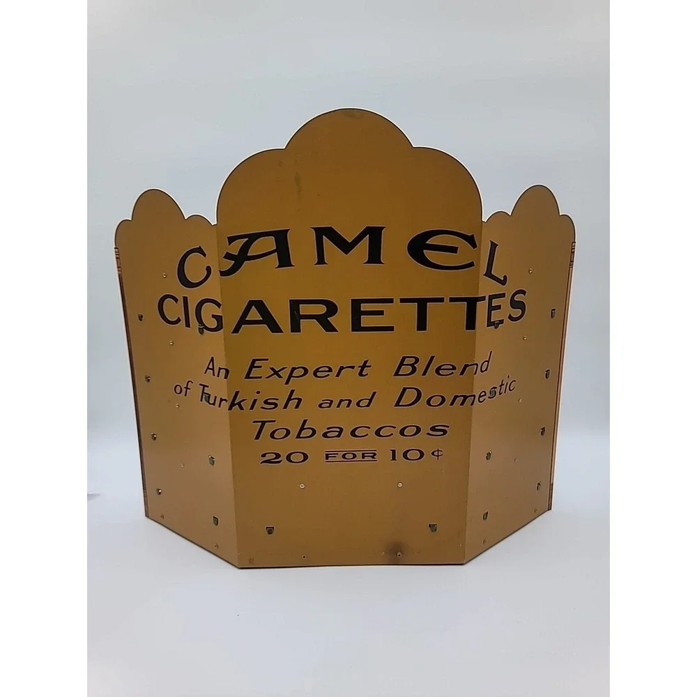 VTG Camel Cigarette Metal Tin Zippo Lighter Store Display Shelf Collectible
